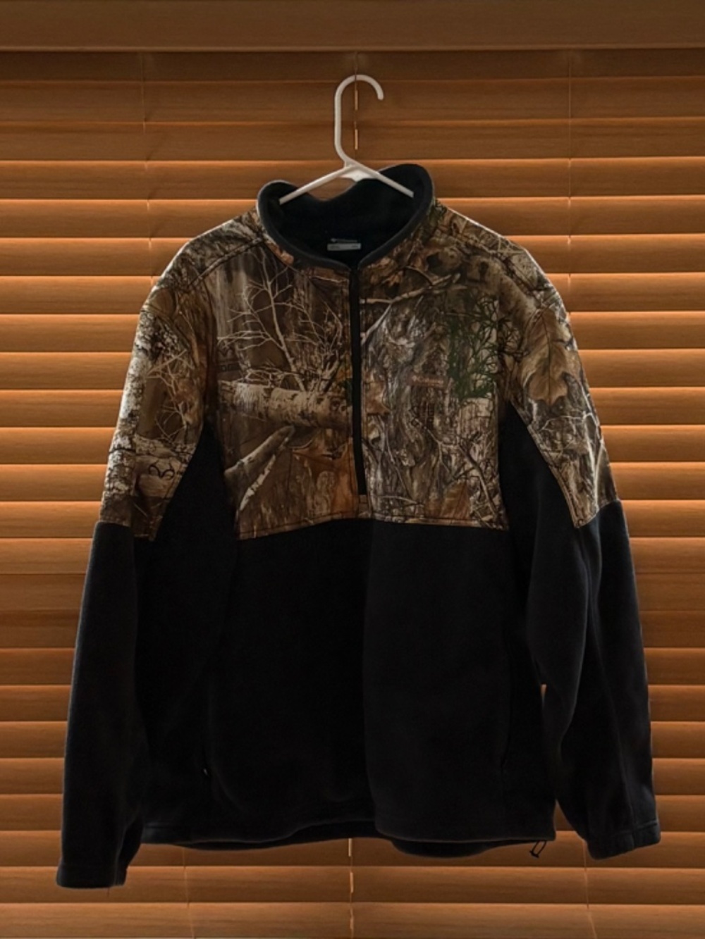 Columbia Realtree Camo Fleece Pullover Jacket Men’s XXL Hunting Outdoor Quarter